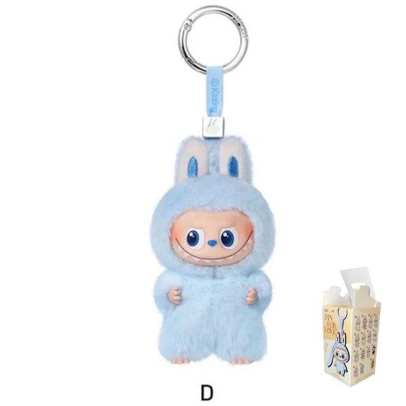 POP MART Labubu V4 The Monsters Pin For Love Alphabet Plush Pendant - Letter D