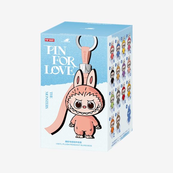 POP MART Labubu V4 The Monsters Pin For Love Alphabet Plush Pendant - Letter W