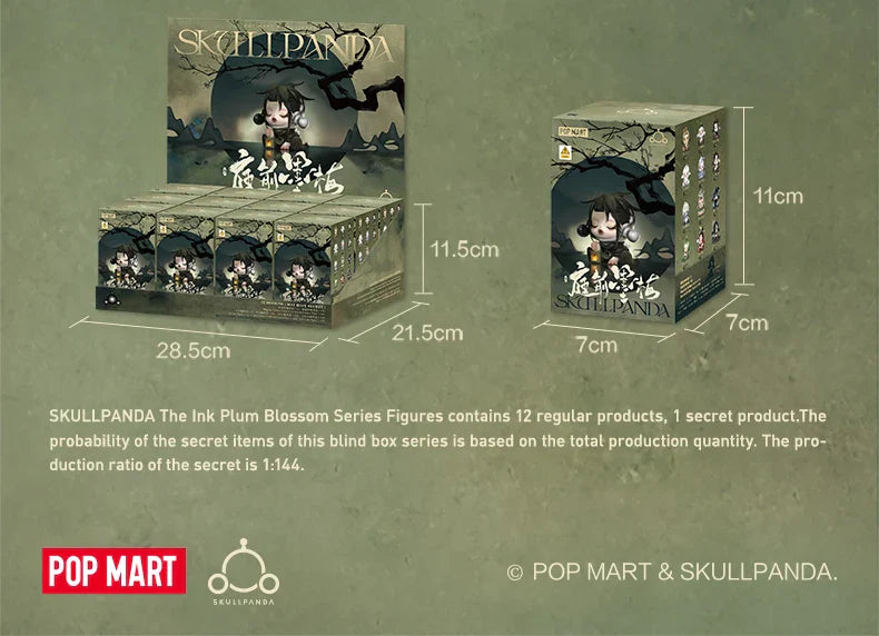 Genuine Pop Mart Skullpanda The Ink Plum Blossom Series Blind Box